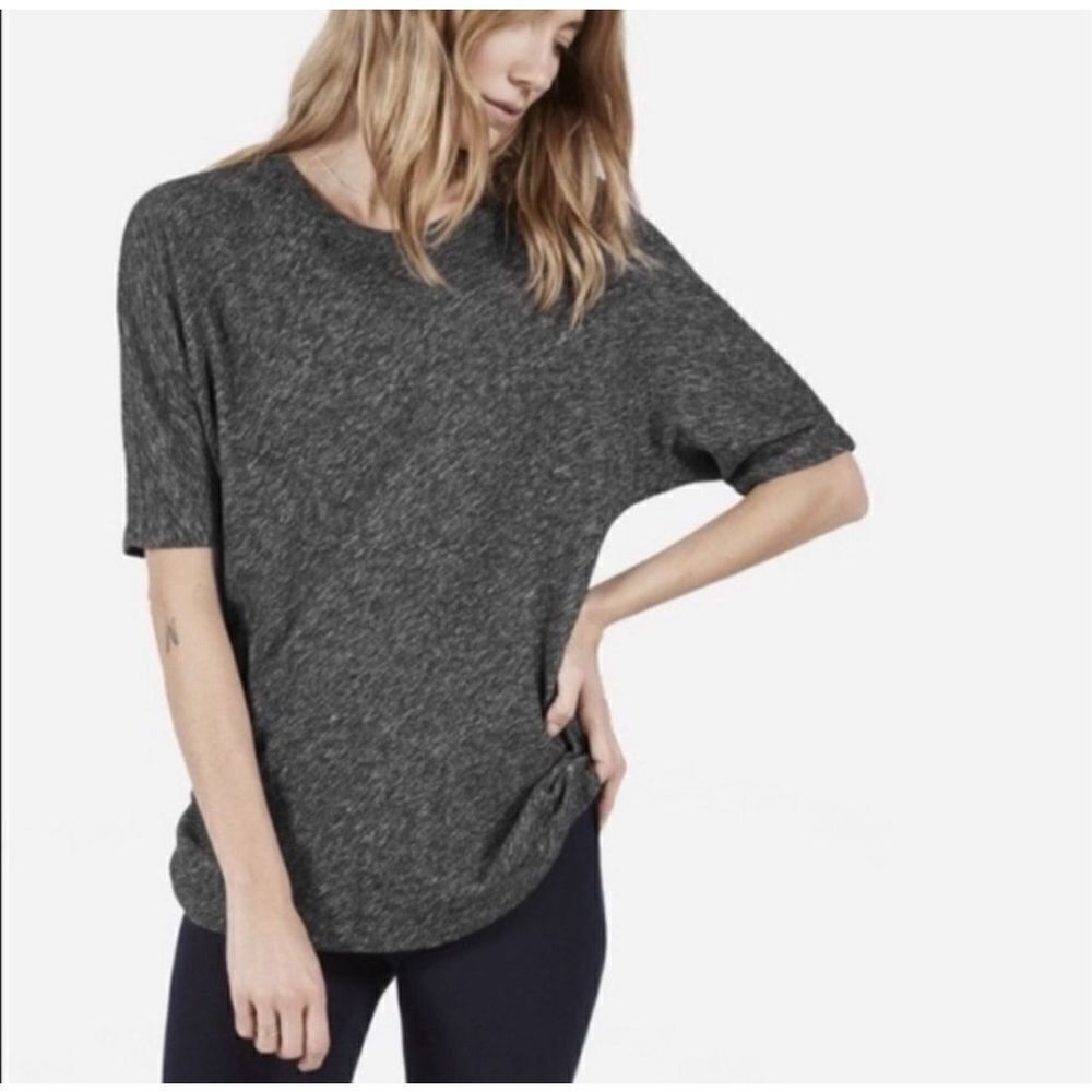 Everlane Cotton Wool‎ Blend Heathered Marled Gray Short Sleeve Sweater To…